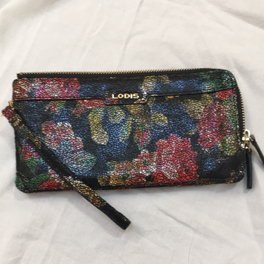 Lodis Floral Women's Clutch - Black and Multicolor